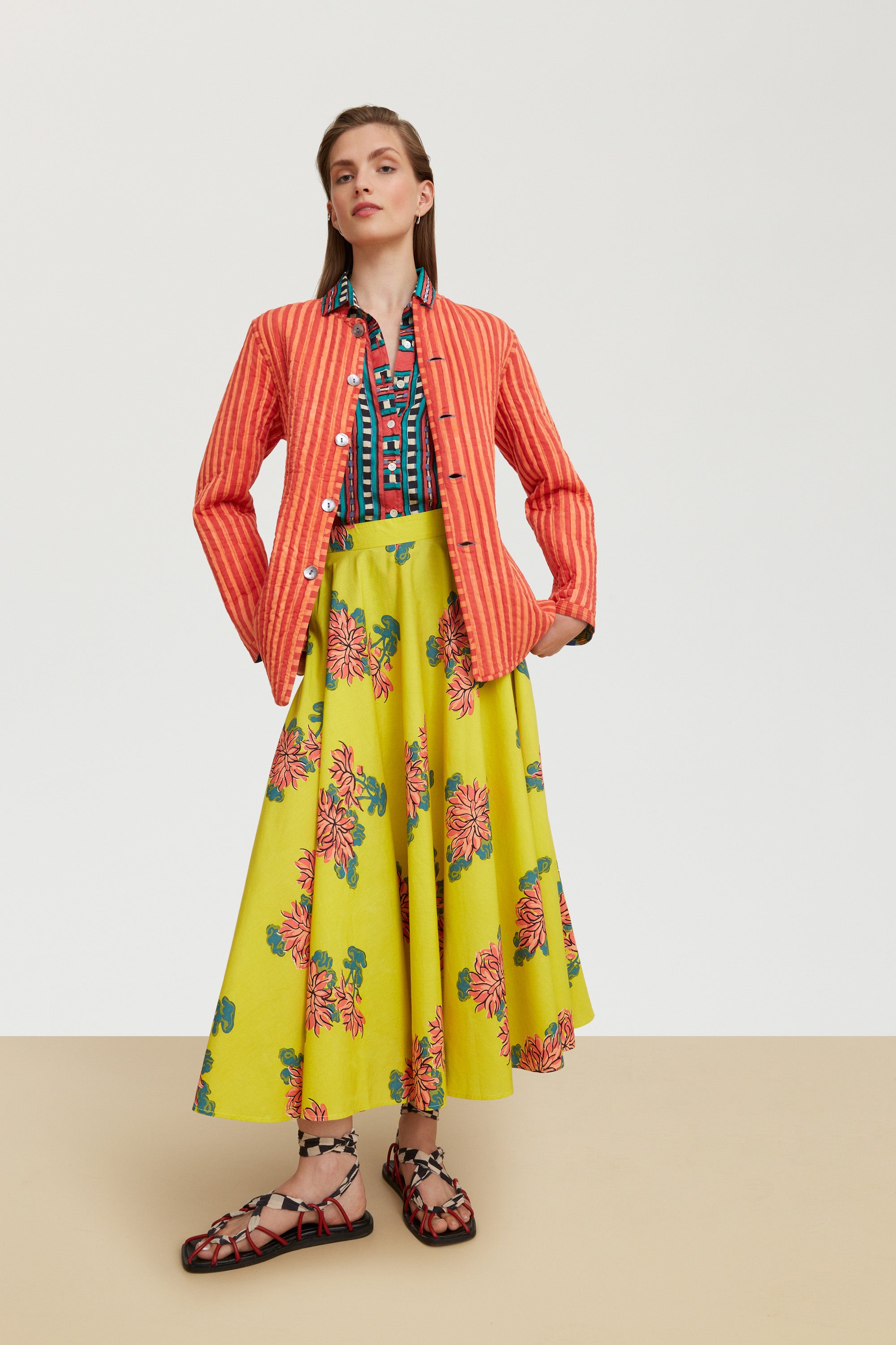 RECO PRIX : 152,5 // Circle Skirt Kimono Crisantemo Lemon