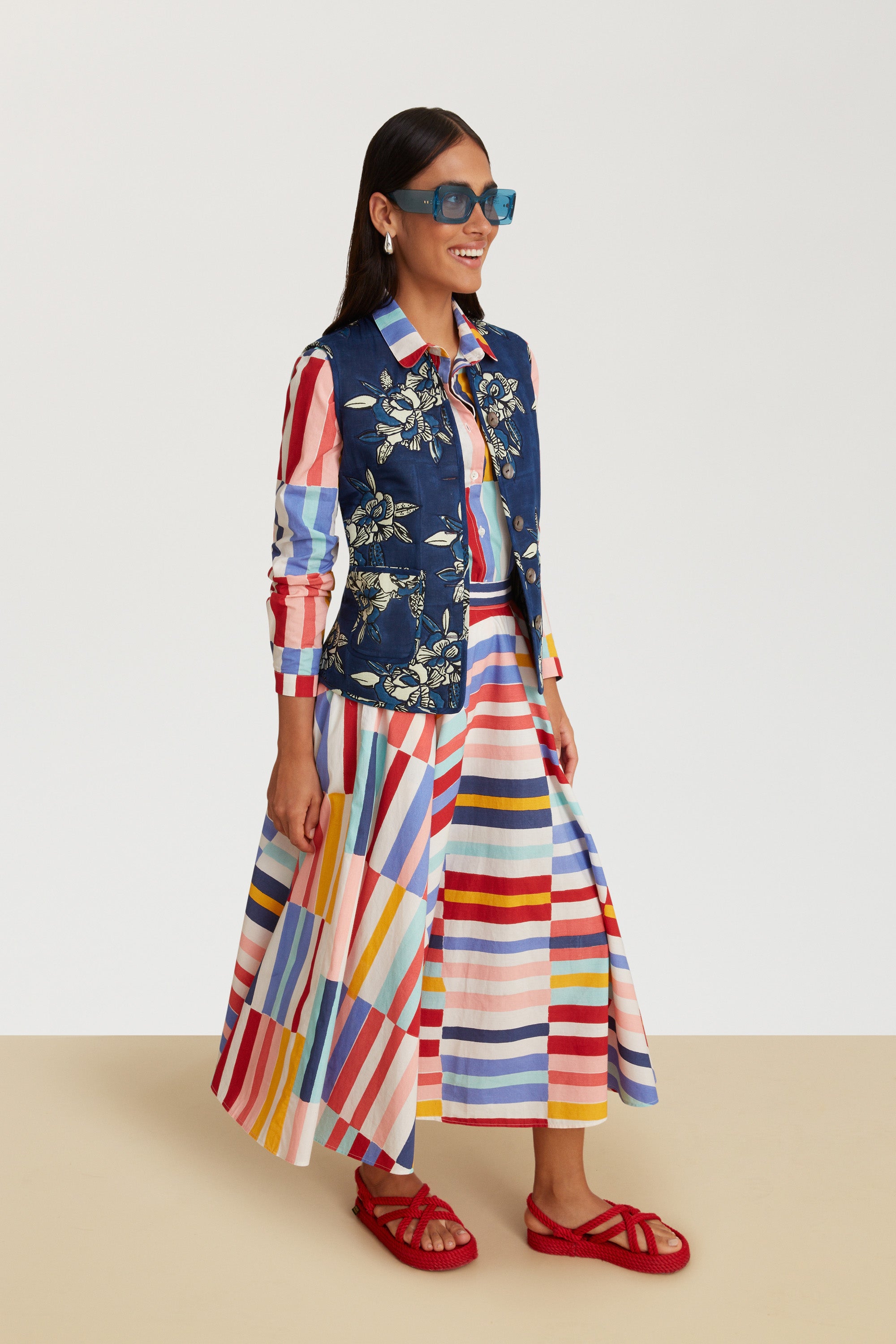 RECO PRIX : 152,5 // Circle Skirt Niagara Stripes Multicolor