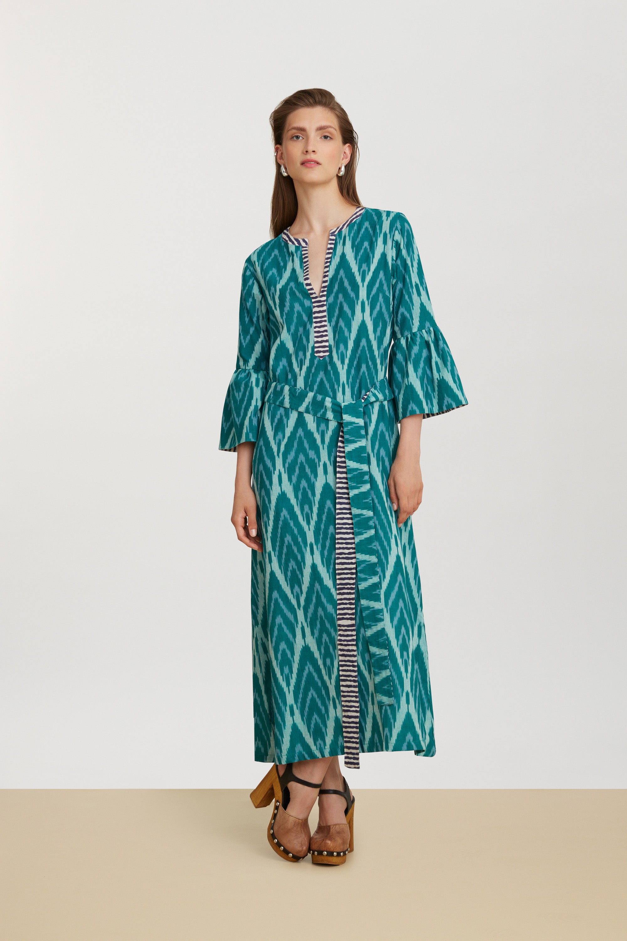 RECO PRIX : 160 // Abito Ethesian Saheli Ikat Ferozi Green