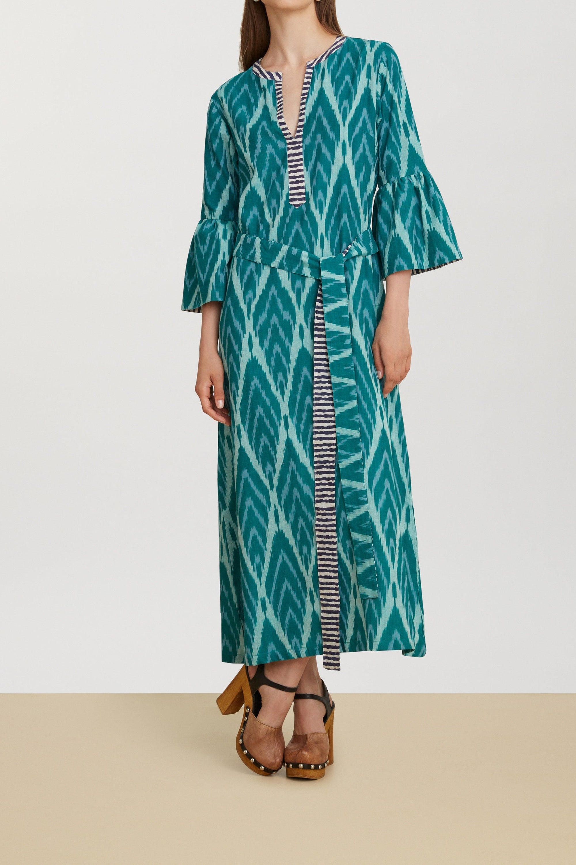 Etheesian long cotton dress - Green