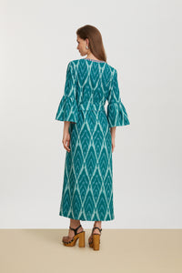 RECO PRIX : 160 // Abito Ethesian Saheli Ikat Ferozi Green