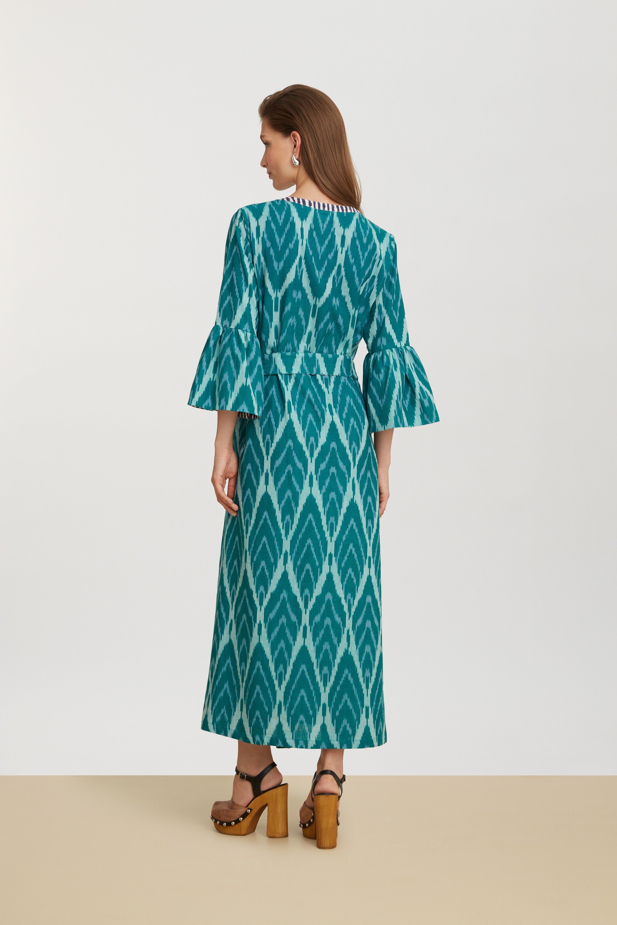RECO PRIX : 160 // Abito Ethesian Saheli Ikat Ferozi Green