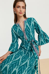 RECO PRIX : 160 // Abito Ethesian Saheli Ikat Ferozi Green