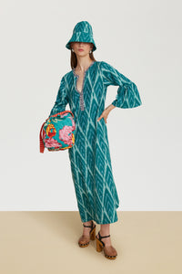 RECO PRIX : 160 // Abito Ethesian Saheli Ikat Ferozi Green