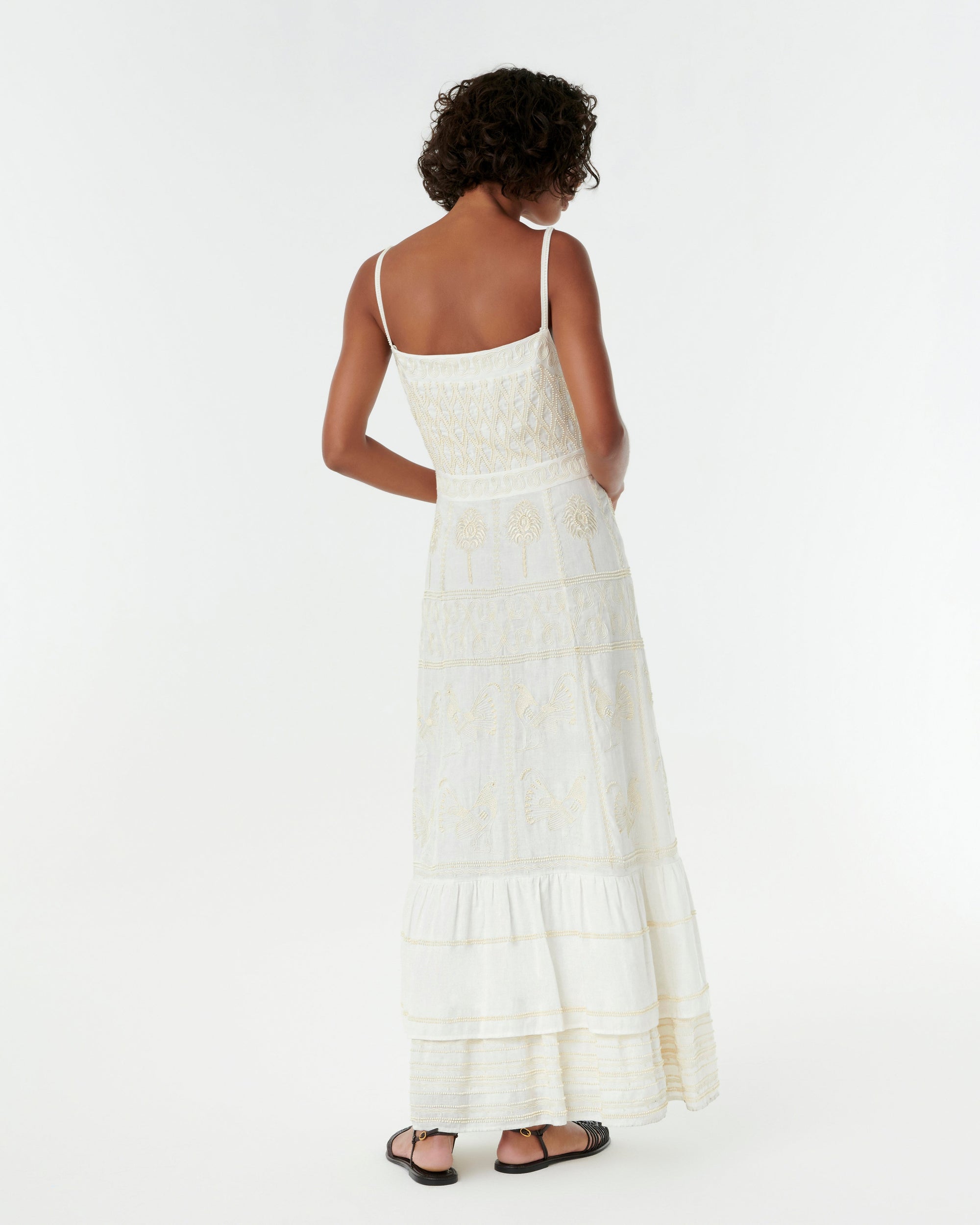 Robe longue Indah en lin - Ivory