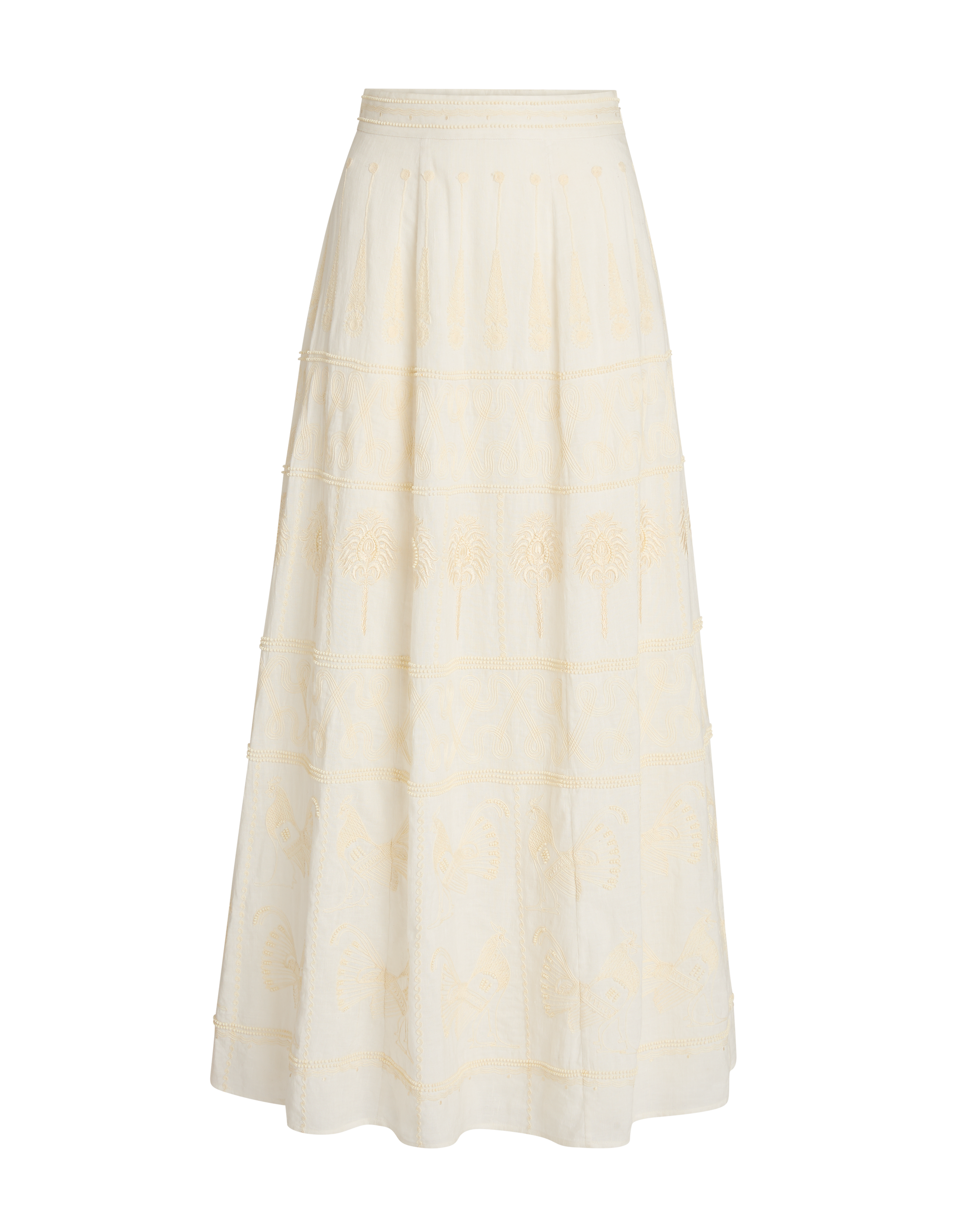 Camille long skirt in linen - Ivory