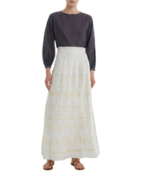 Camille long skirt in linen - Ivory