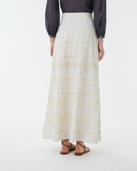 Camille long skirt in linen - Ivory