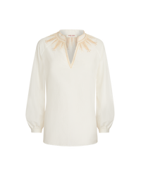 Blouse - Ivory & Tan