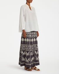Blouse - Ivory & Tan