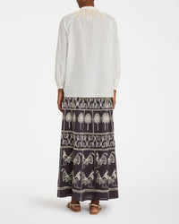 Blouse - Ivory & Tan