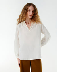 Blouse - Ivory & Tan