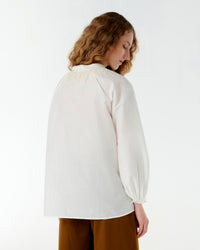 Blouse - Ivory & Tan