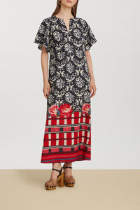Guava cotton kaftan - Red