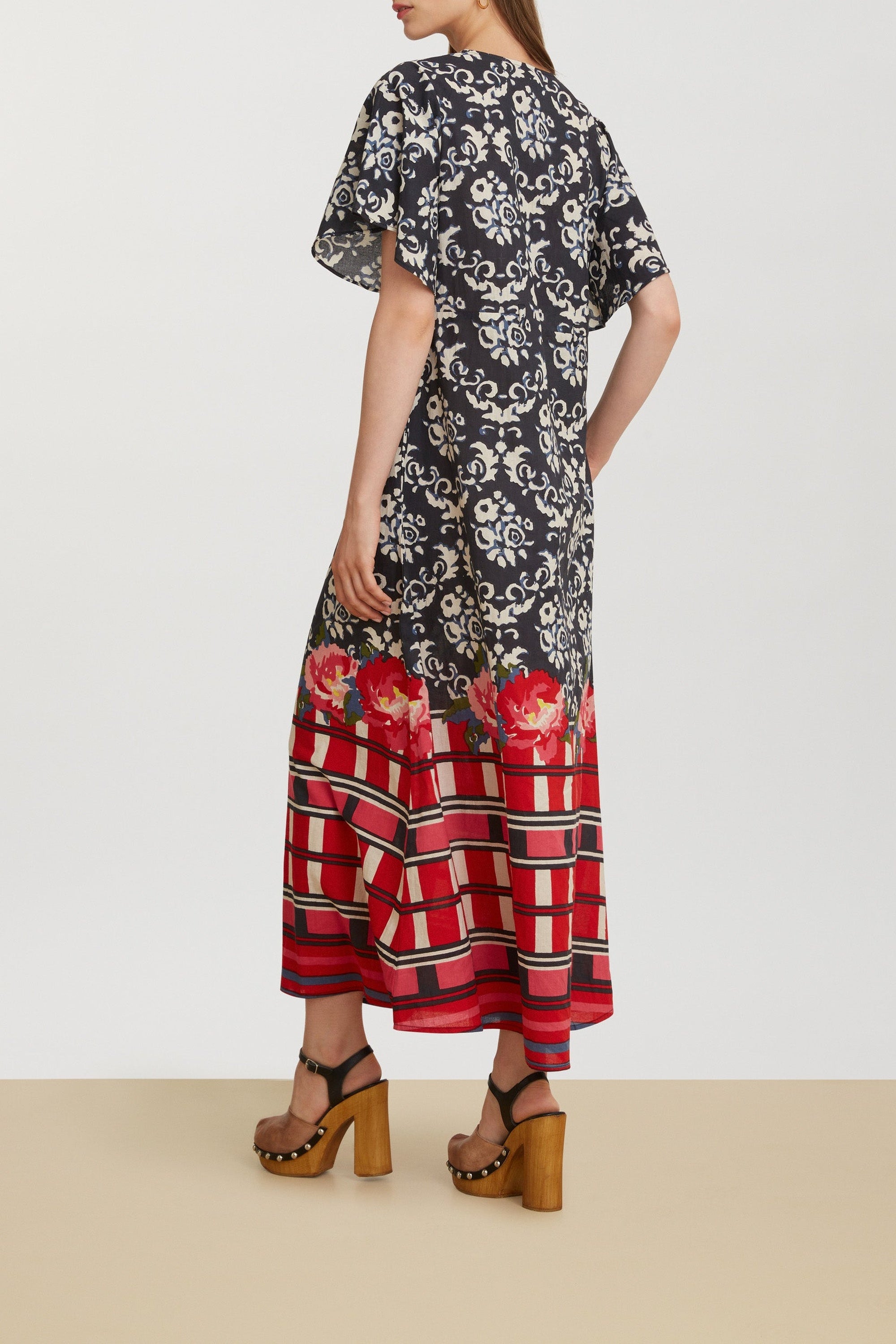 Guava cotton kaftan - Red