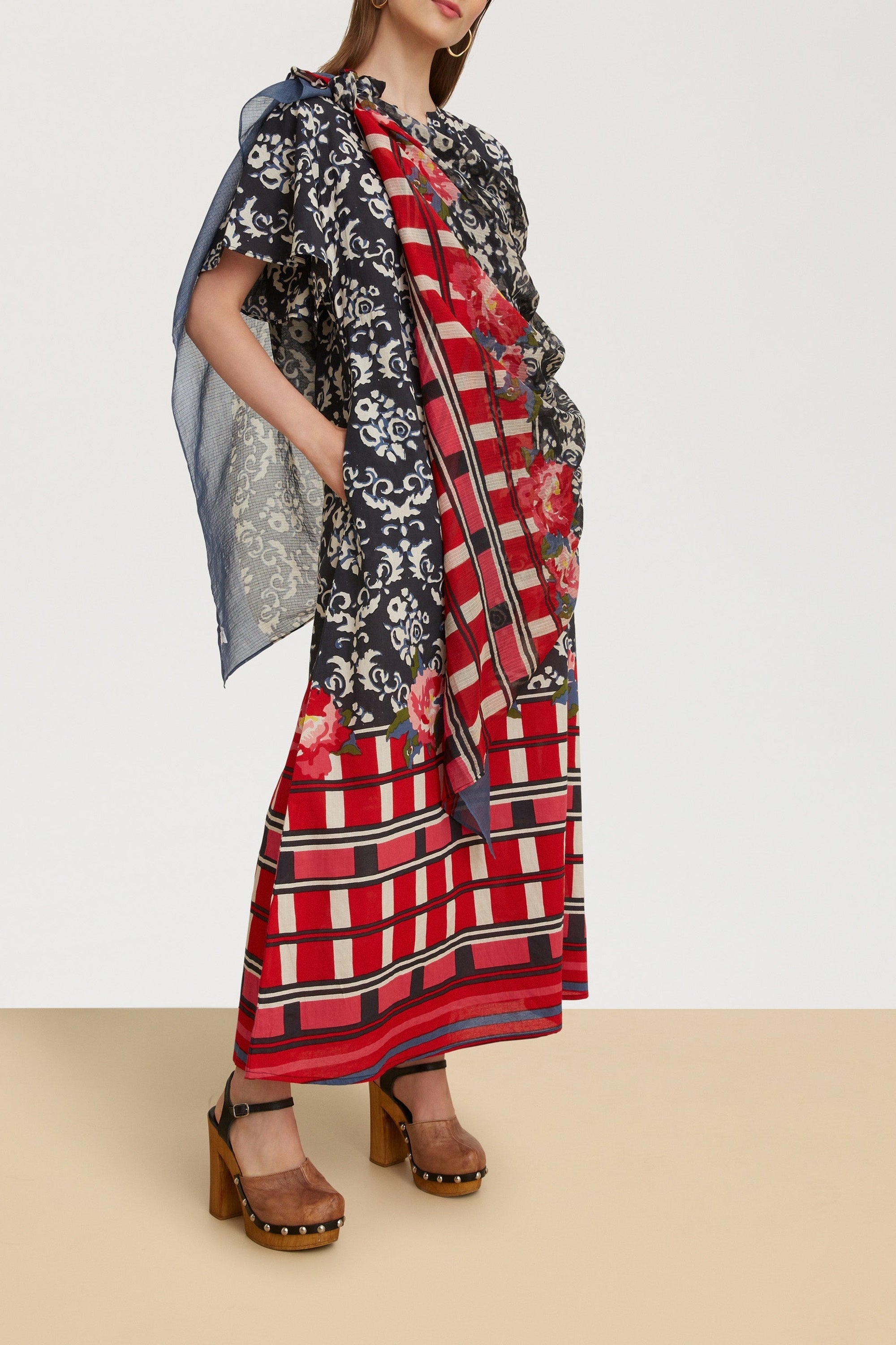 Guava cotton kaftan - Red