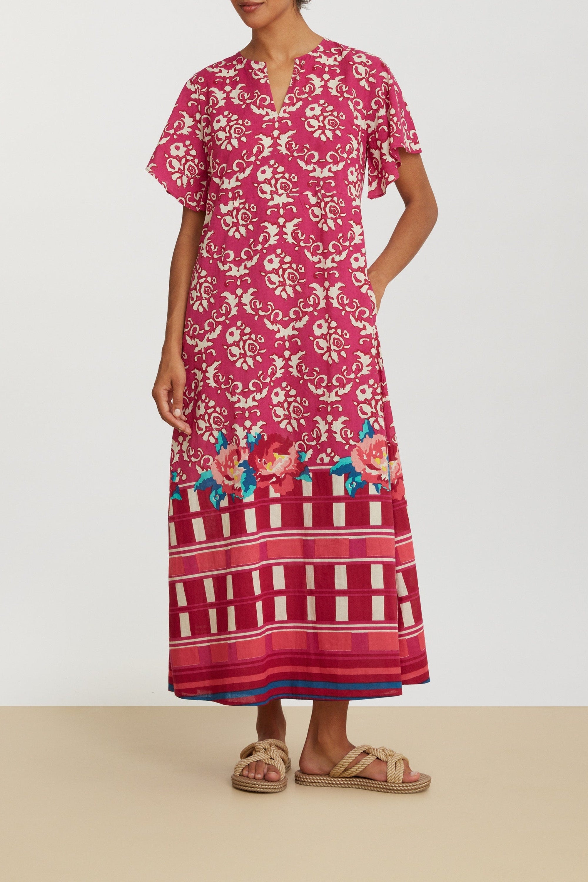 Guava cotton kaftan - Red