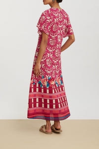 Guava cotton kaftan - Red