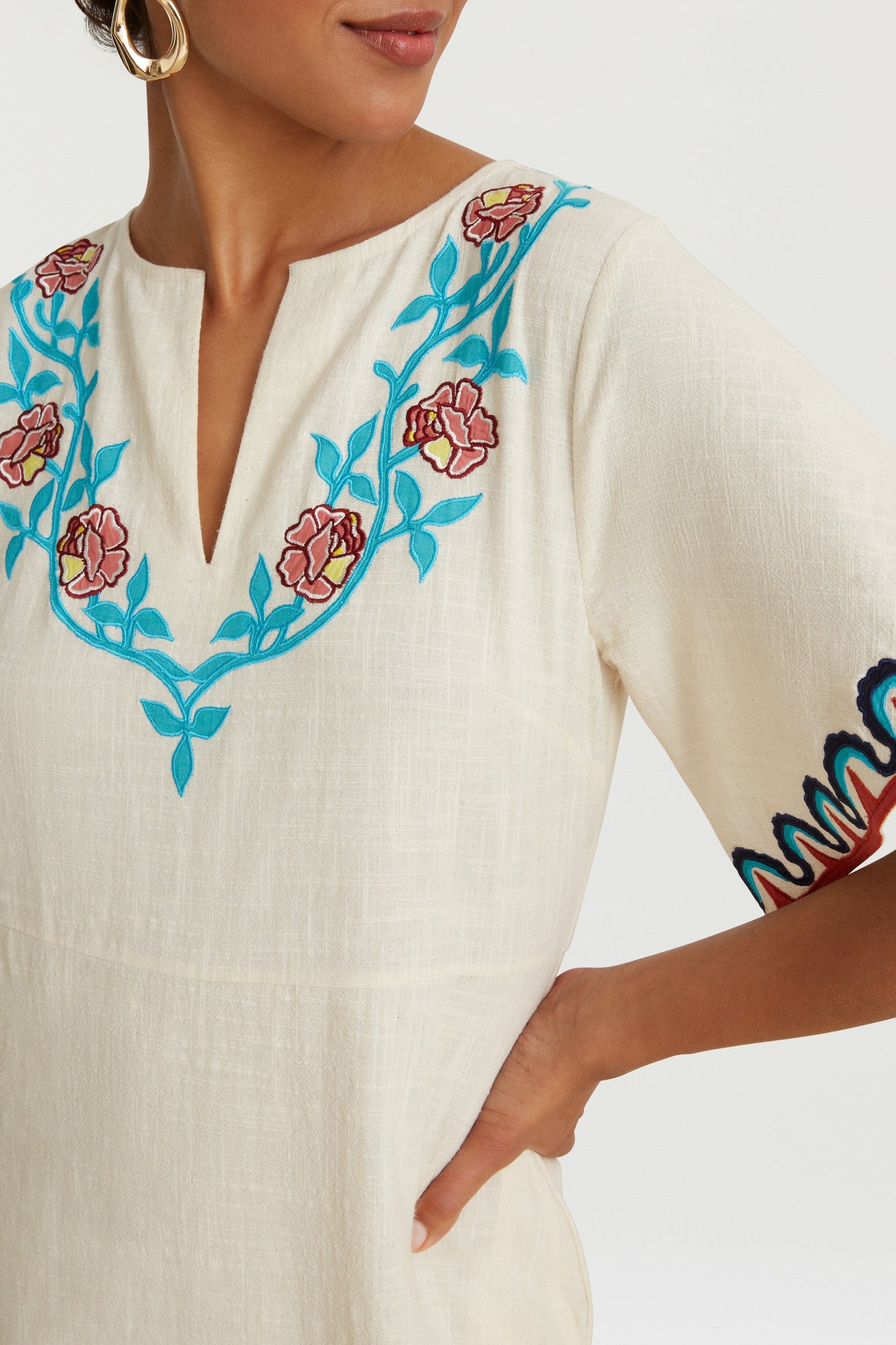 Guava cotton kaftan - Neutral