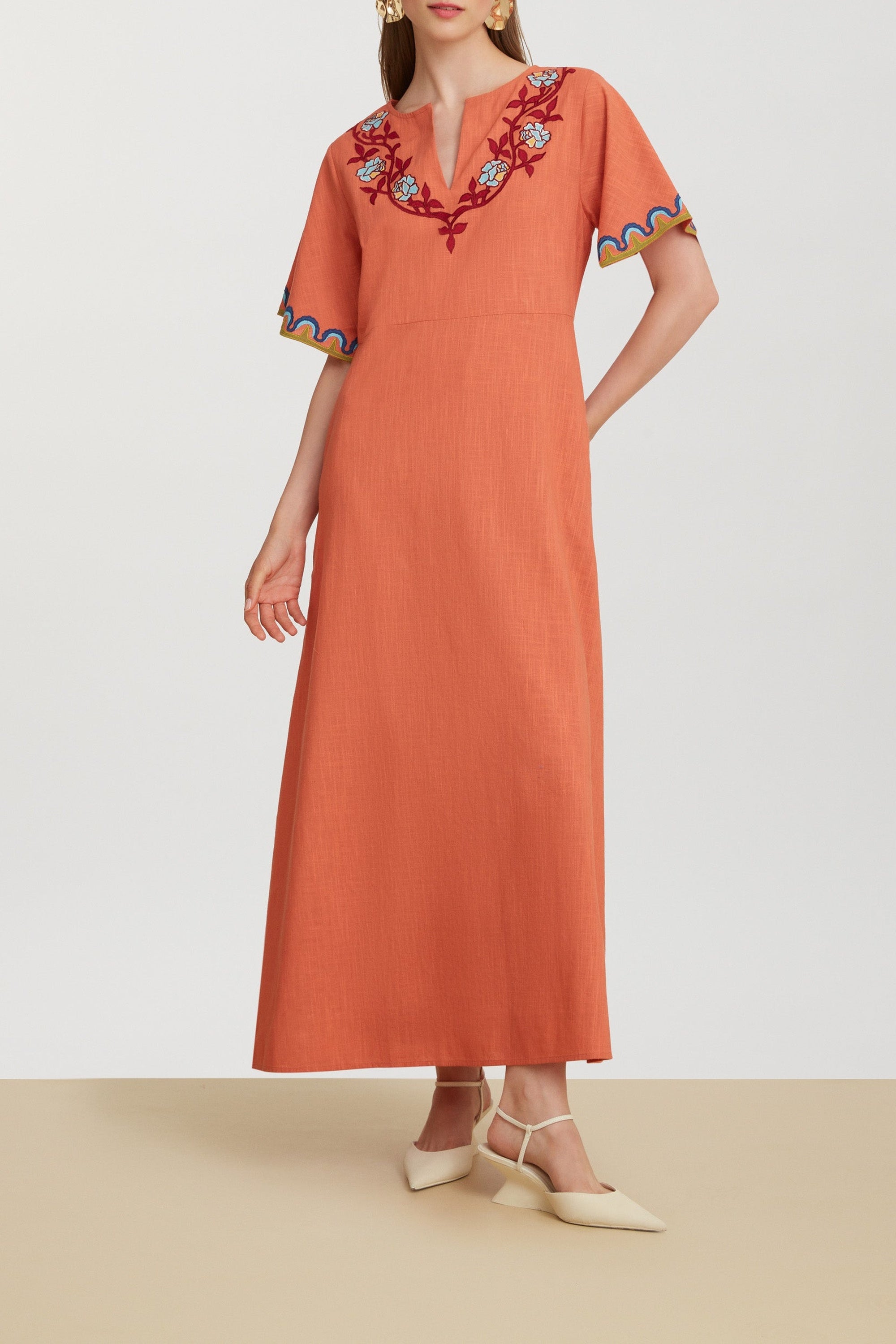 Guava cotton kaftan - Pink