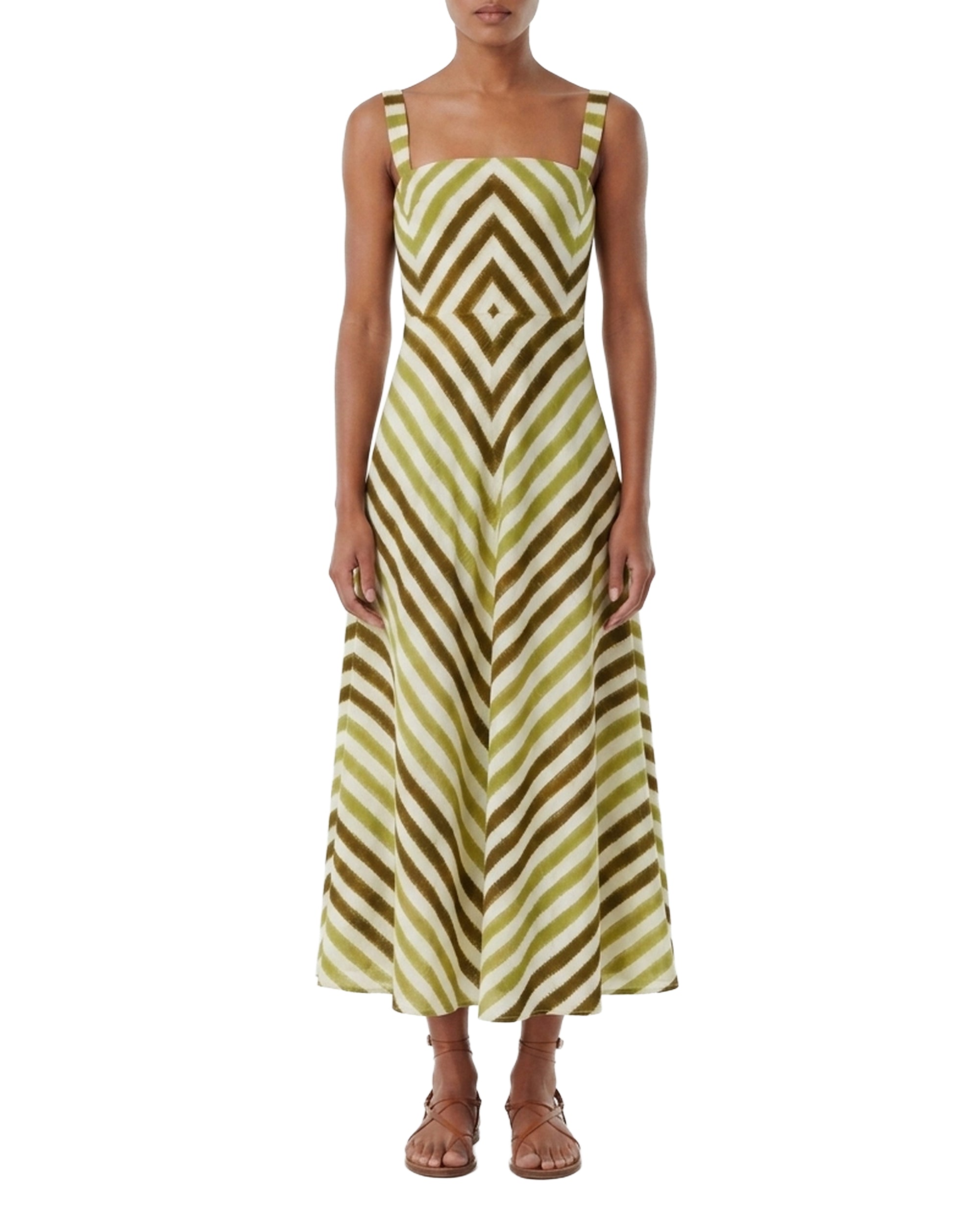 Robe longue Margherita en soie - Kiwi