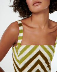 Robe longue Margherita en soie - Kiwi