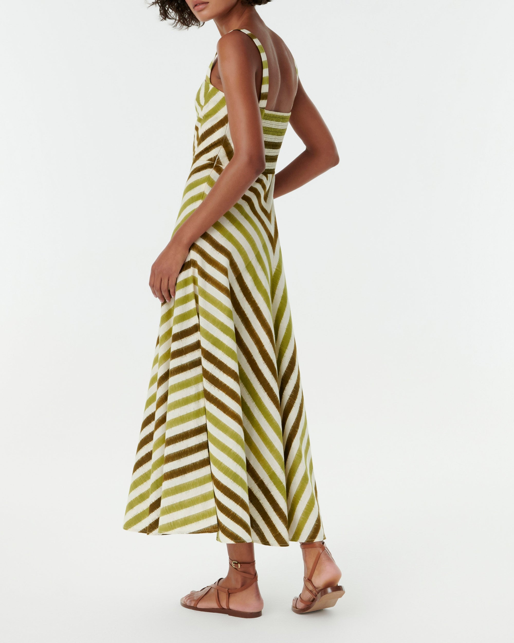 Robe longue Margherita en soie - Kiwi