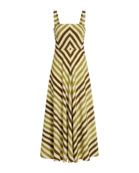 Robe longue Margherita en soie - Kiwi