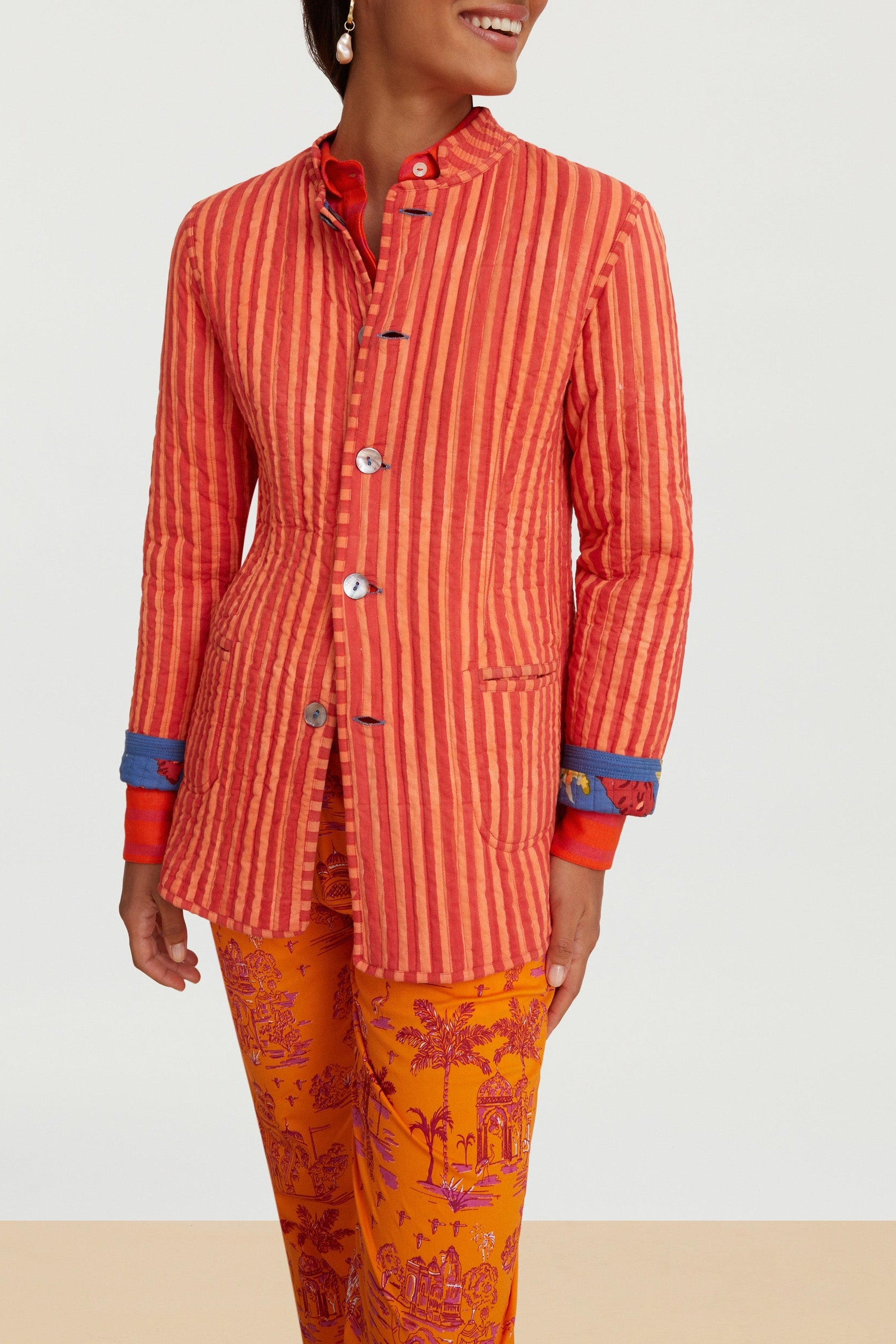 Reversible cotton Jhodpuri jacket - Blue