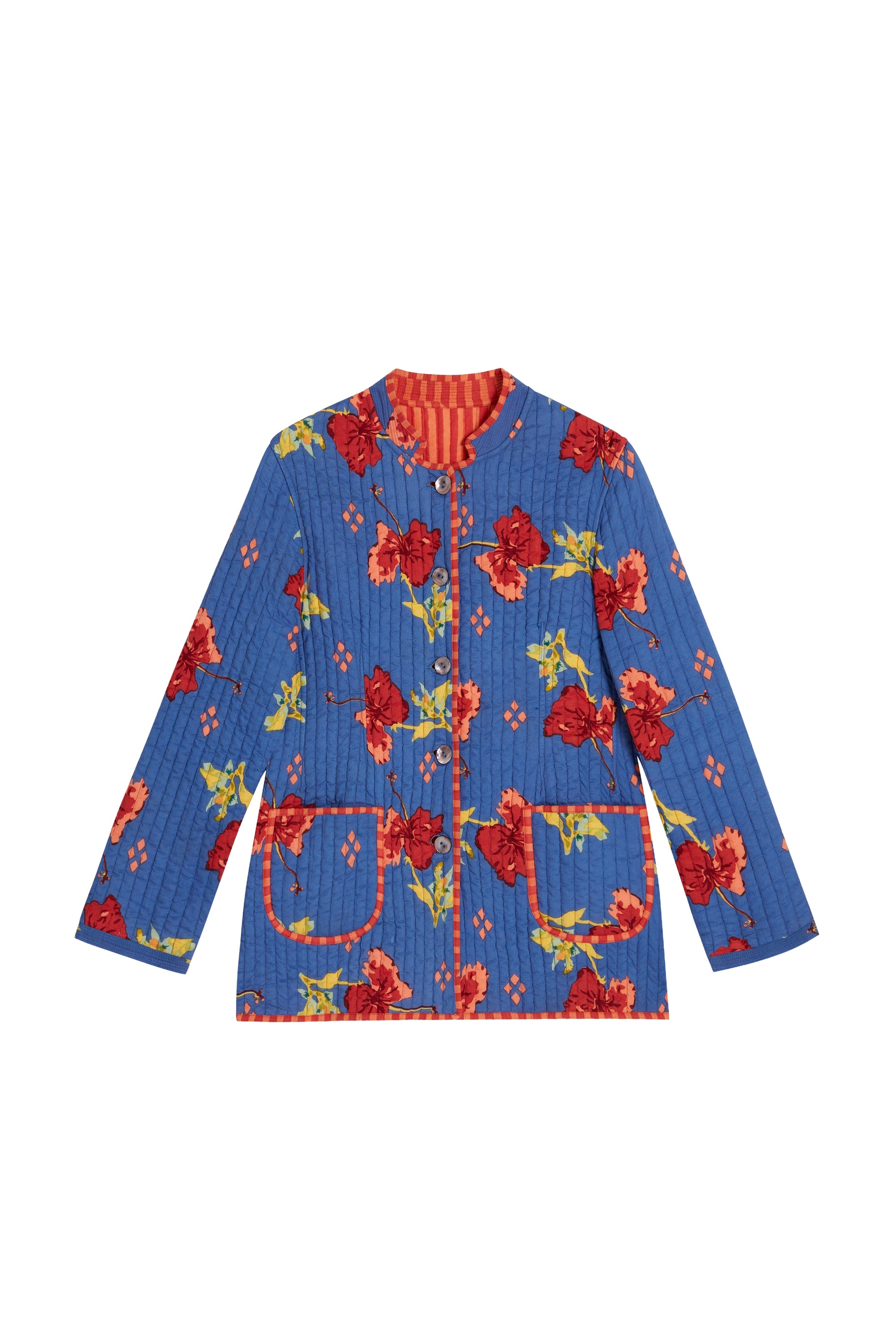 Reversible cotton Jhodpuri jacket - Blue
