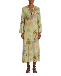 Caftan long Jenna en soie - Multicolore