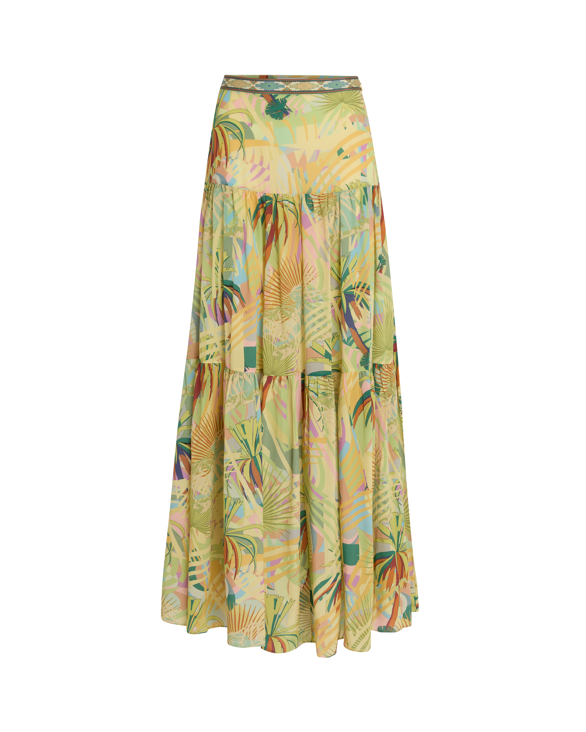 Jupe longue Audrey en soie - Multicolore