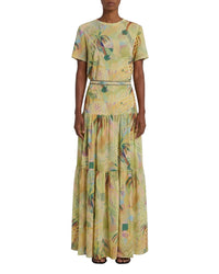 Jupe longue Audrey en soie - Multicolore