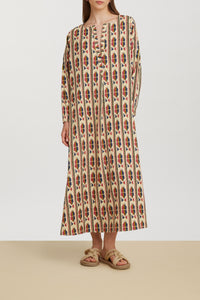 Khubani long cotton dress - Blue