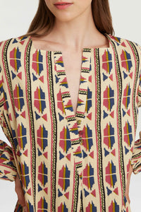 Khubani long cotton dress - Blue