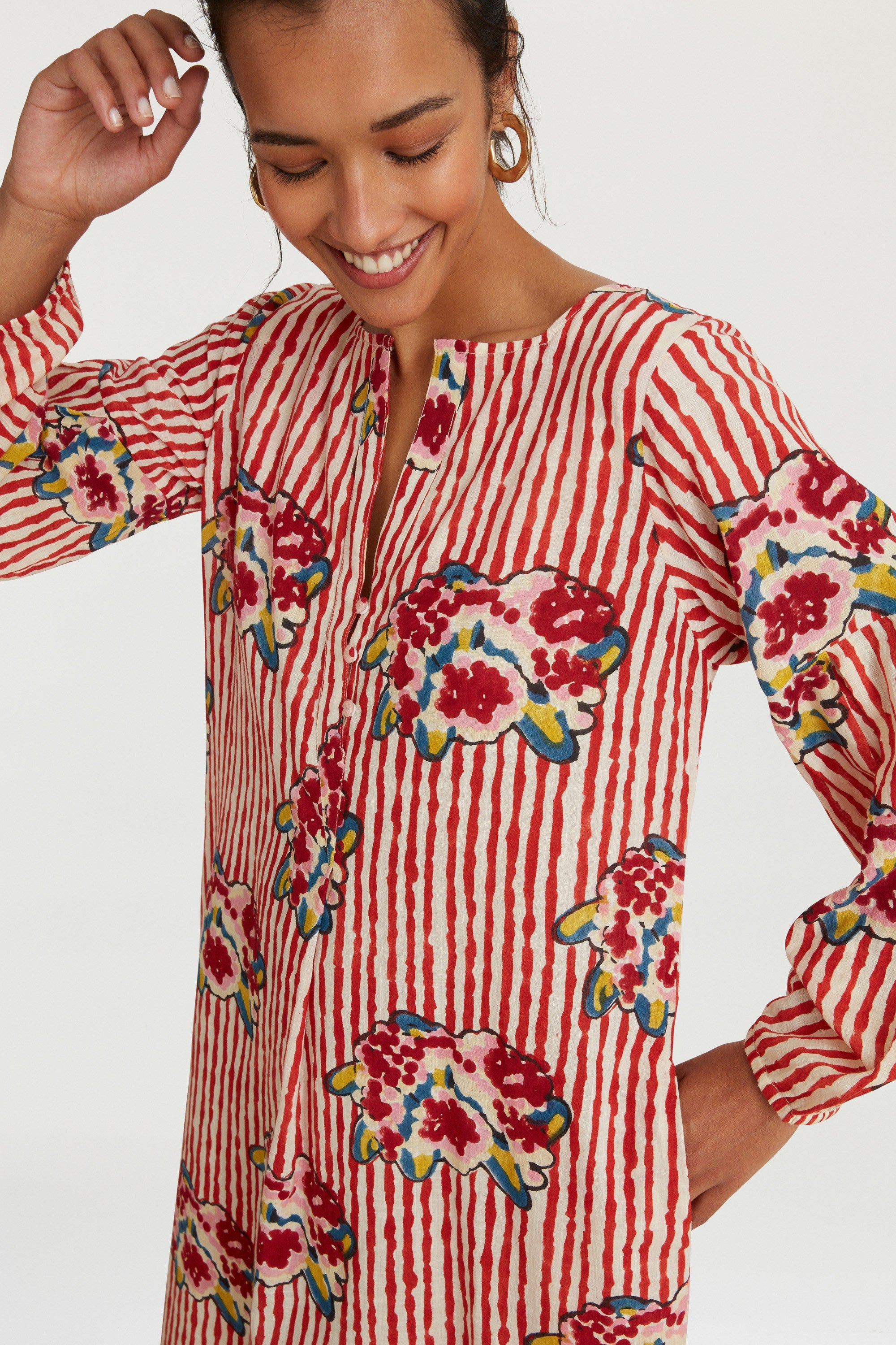 RECO PRIX : 145 // Khubani Dress Ortensietta Stripes Red