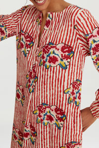 Khubani long cotton dress - Red
