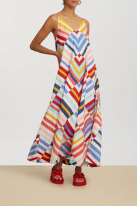 Robe longue Kyarah en coton - Multicolor