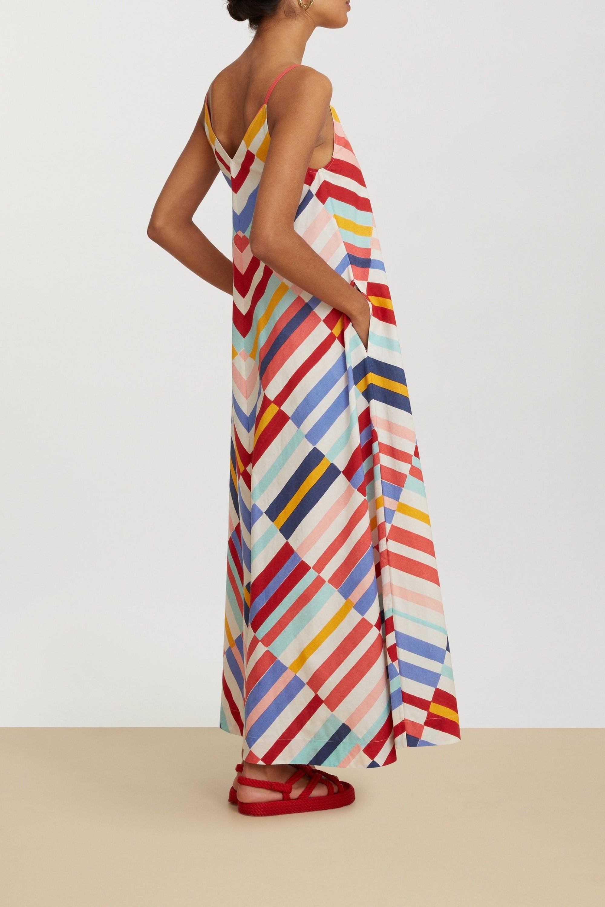 Robe longue Kyarah en coton - Multicolor