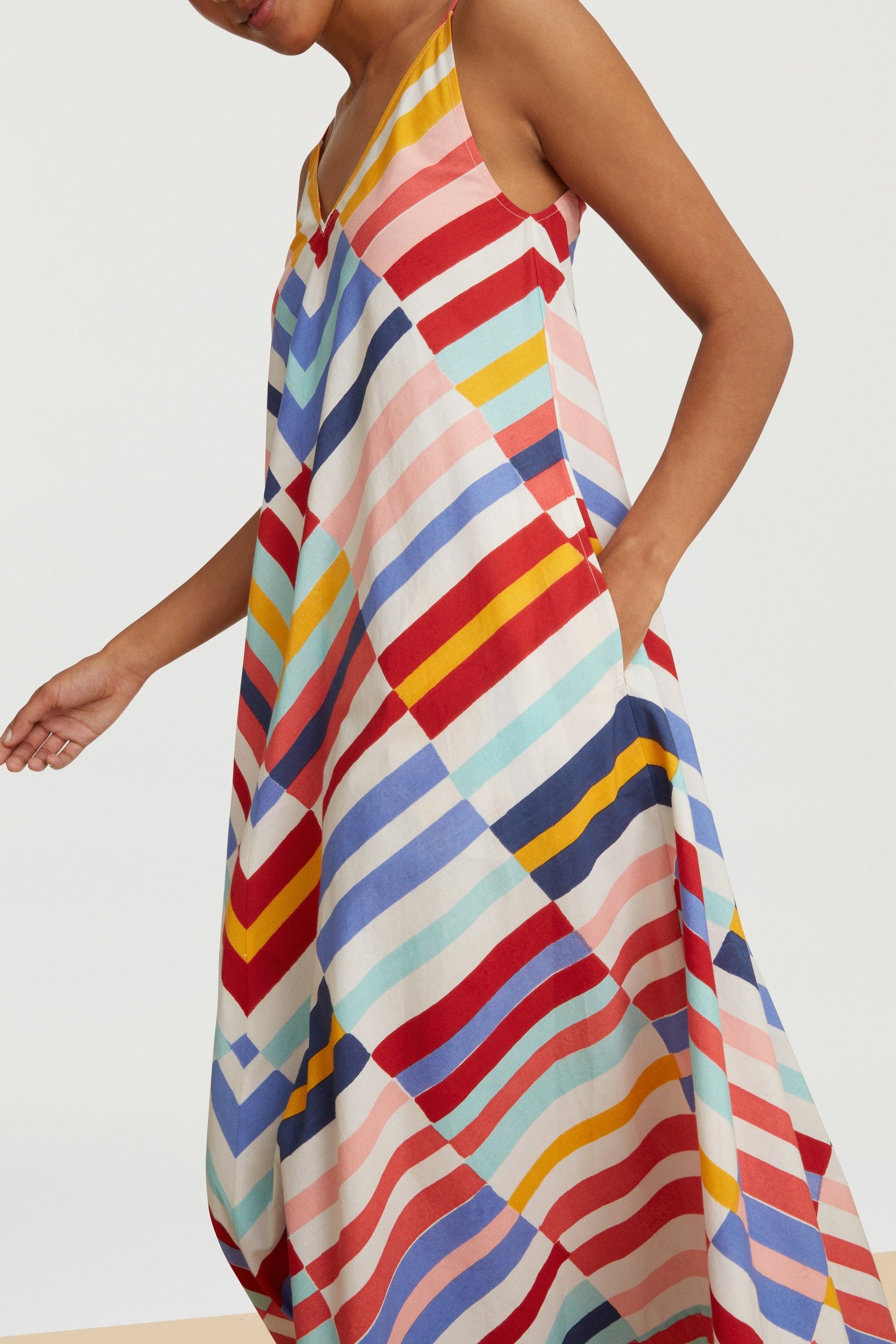 Robe longue Kyarah en coton - Multicolor