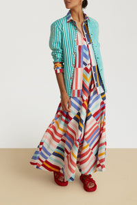 Robe longue Kyarah en coton - Multicolor