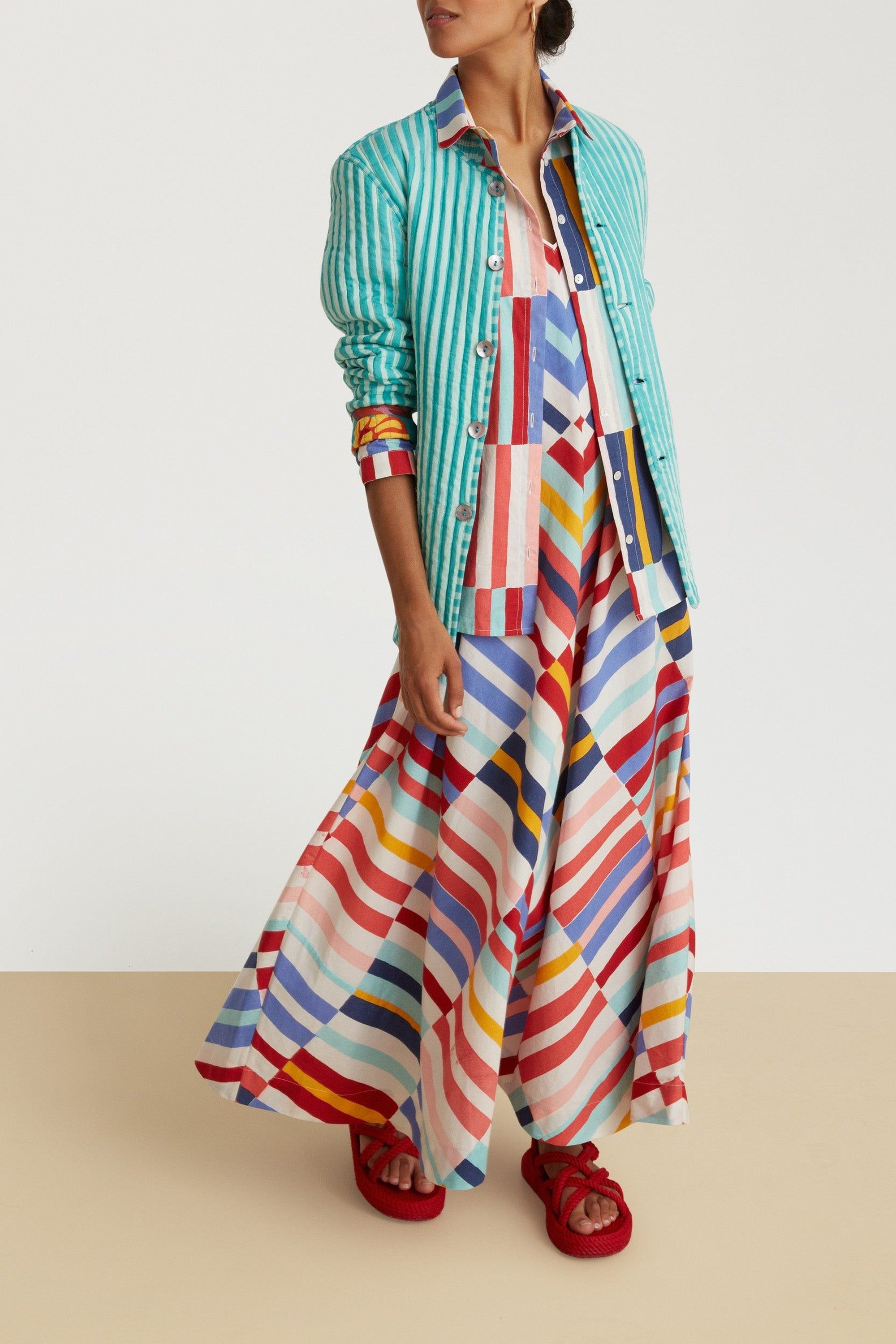 Robe longue Kyarah en coton - Multicolor