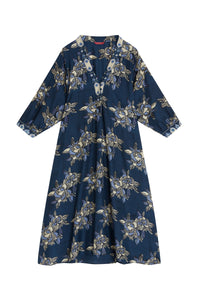Lotty long silk dress - Blue