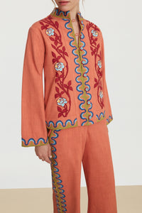 Maheswari cotton jacket - Pink