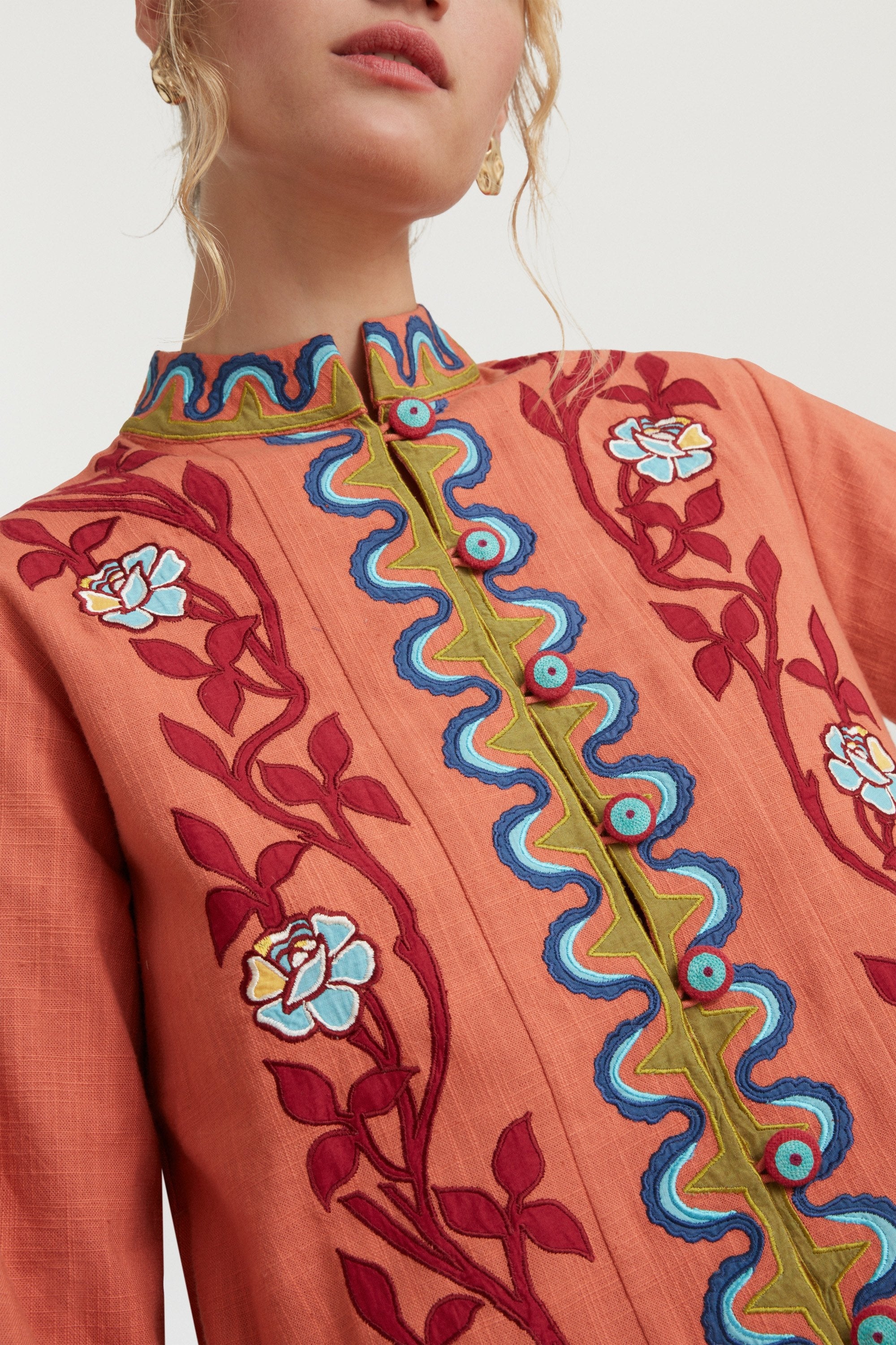 Maheswari cotton jacket - Pink