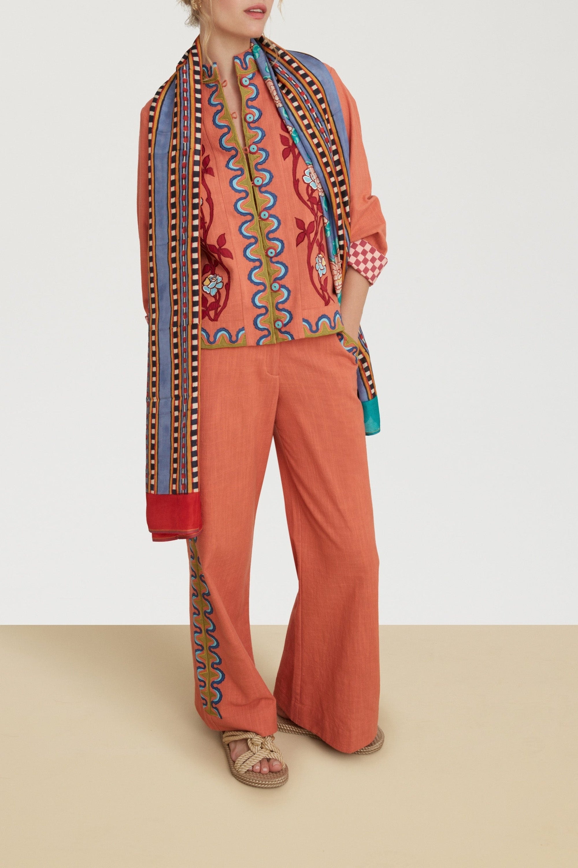 Maheswari cotton jacket - Pink