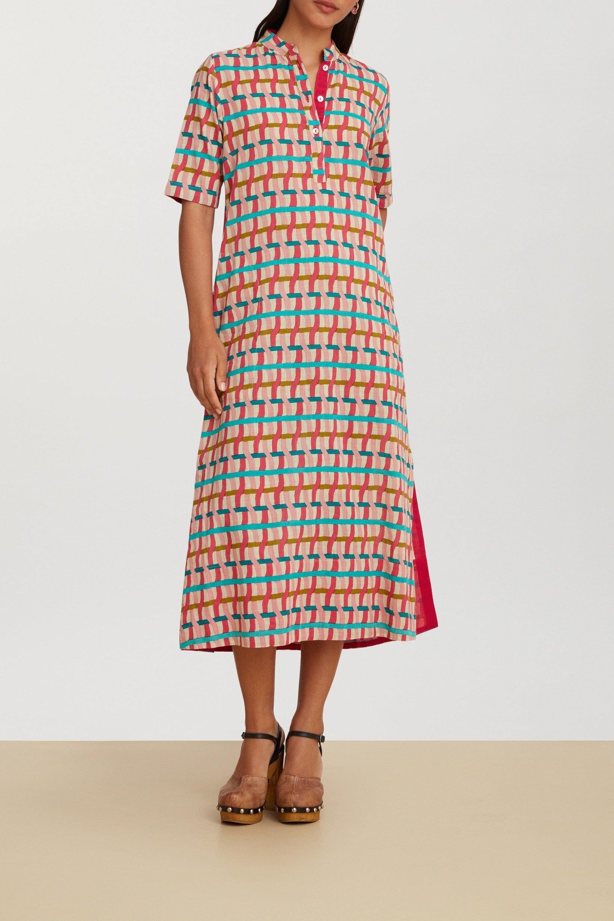 Mamta cotton kaftan - Pink