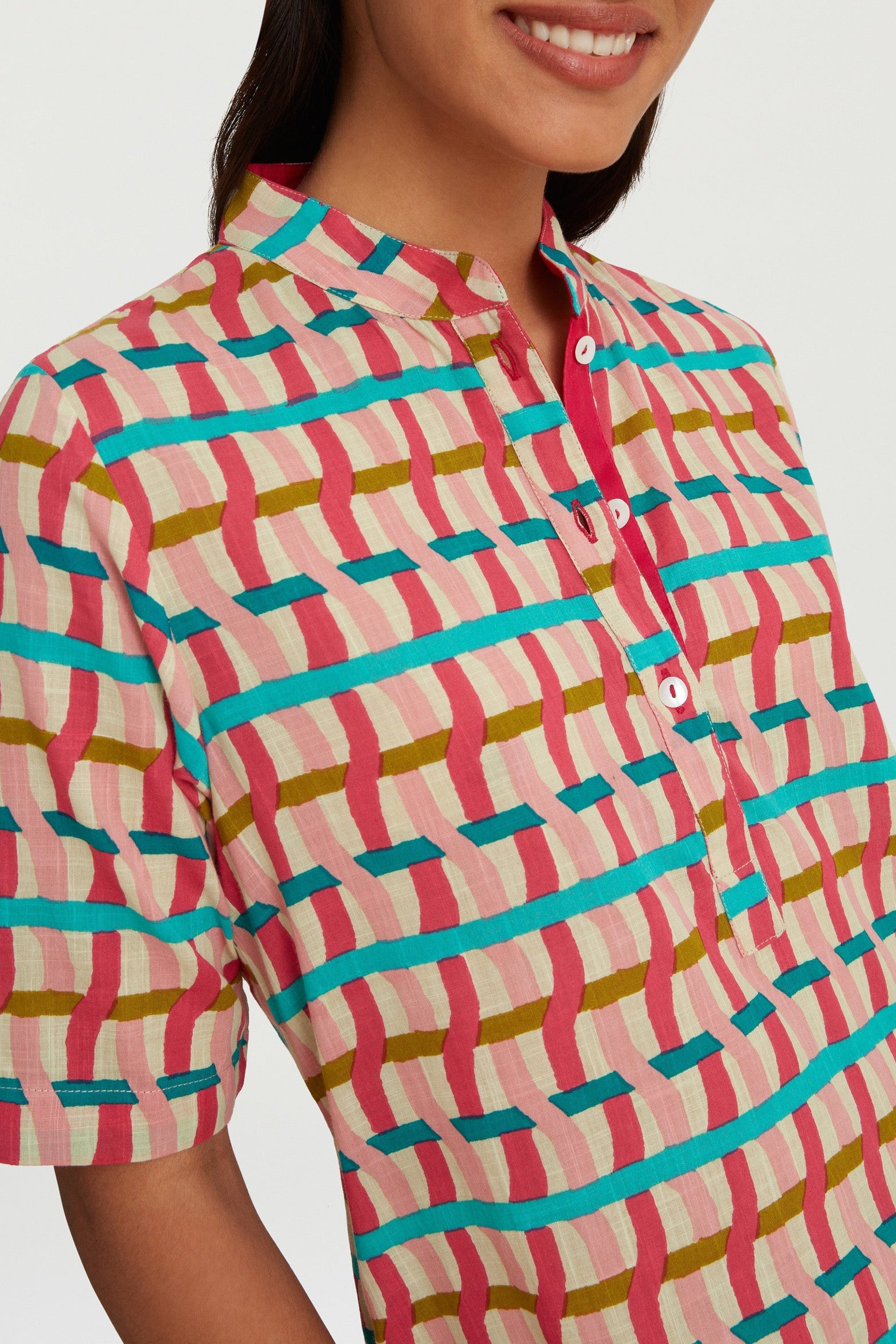 Mamta cotton kaftan - Pink