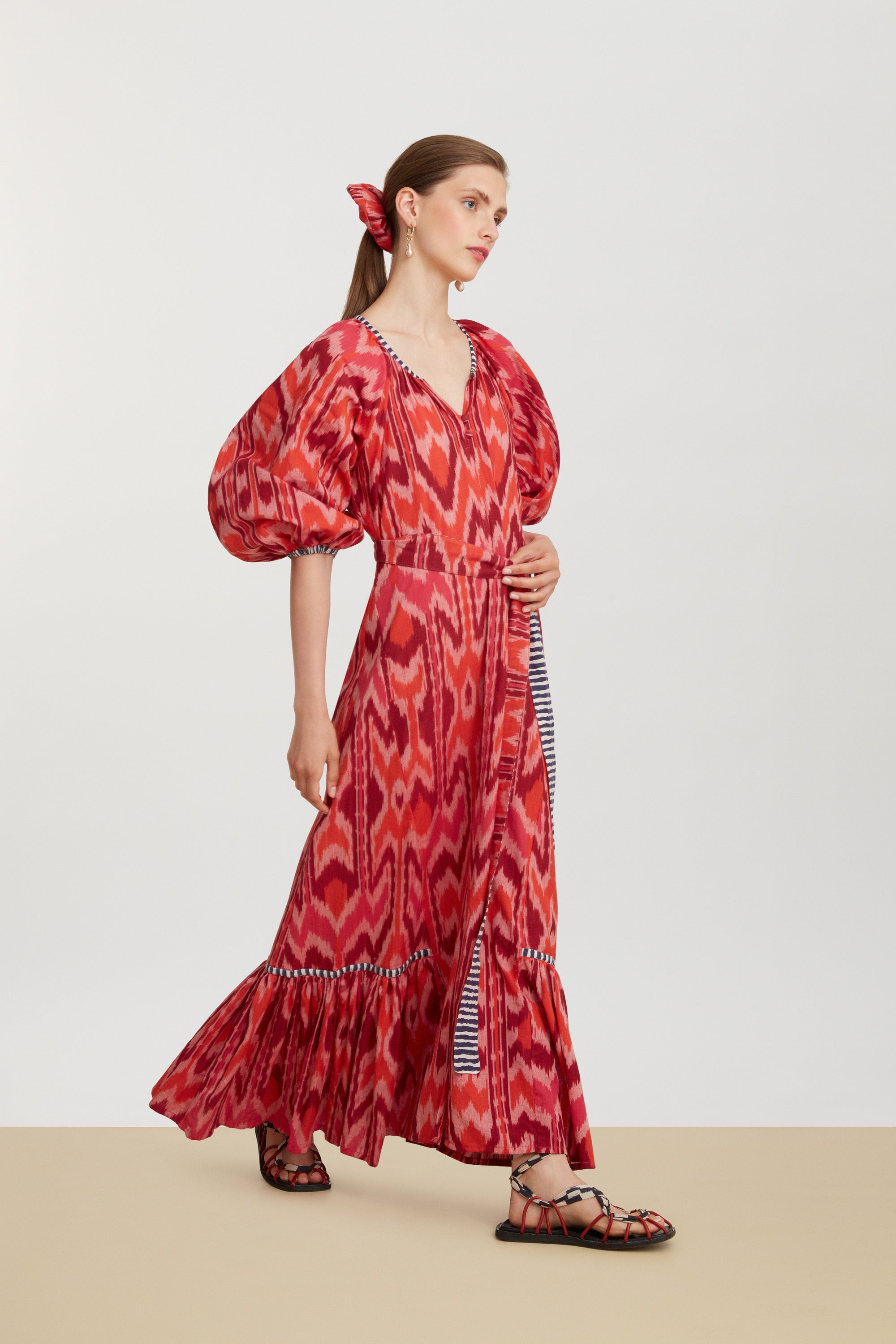 RECO PRIX : 175 // Mandili Dress Saheli Ikat Red