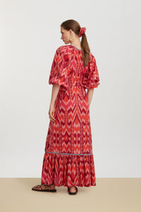 RECO PRIX : 175 // Mandili Dress Saheli Ikat Red